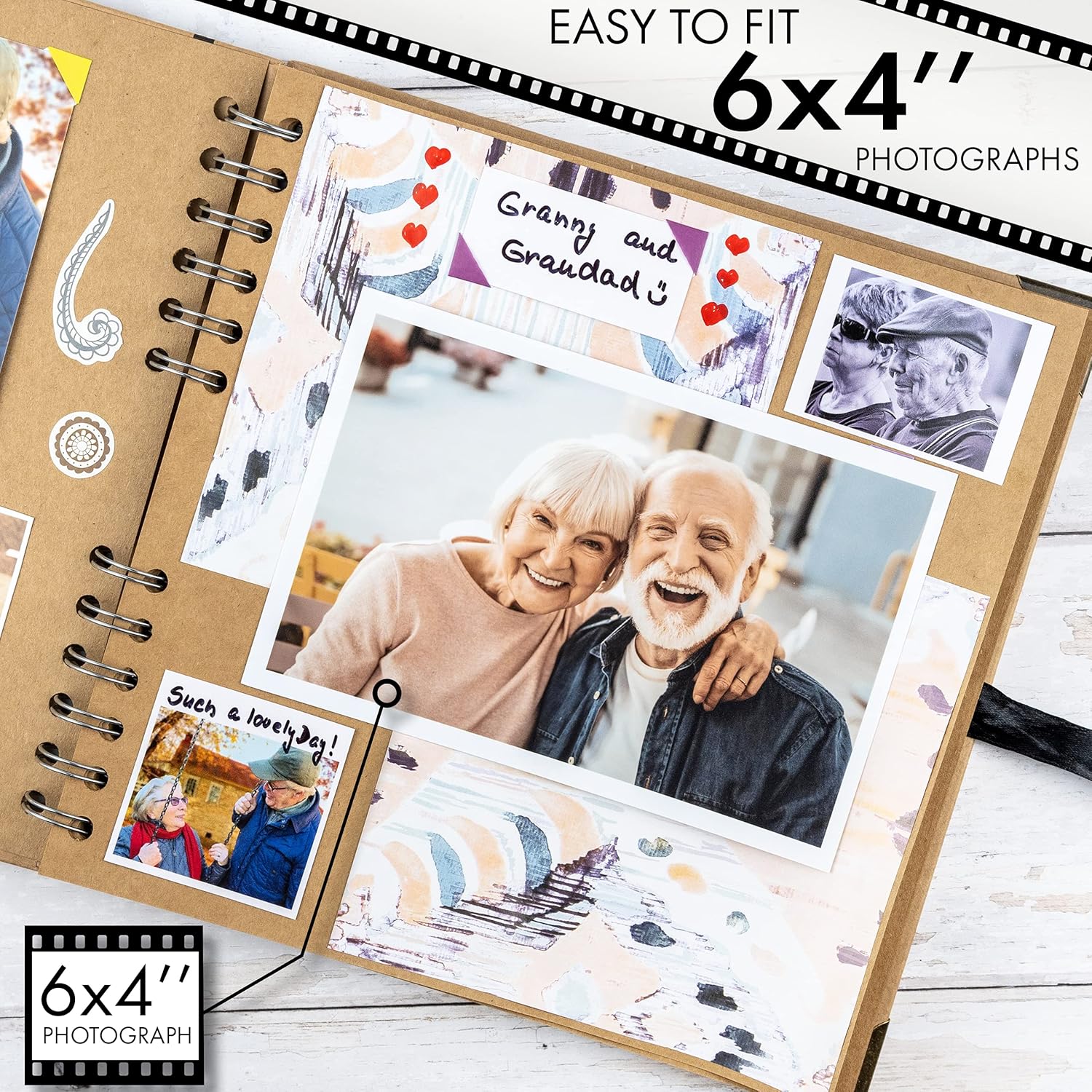 Bstorify Scrapbook Album 60 Pages (8 x 8 Inch) Brown Thick 200gsm Kraft Paper, Photo Album Scrapbook, Memory Book - Ideal for Your Scrapbooking Albums Art & Craft Projects